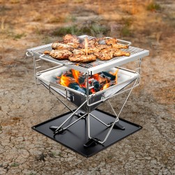 DPT, Trips grill, Portable BBQ stove, Silver, Size 40*40*36 Cm