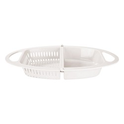 ALSANIDI, Plastic rice and Vegetables strainer, Rice, Vegetables and fruits strainer, White, Size 42*26.5*5.5 Cm