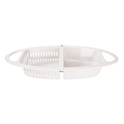 ALSANIDI, Plastic rice and Vegetables strainer, Rice, Vegetables and fruits strainer, White, Size 37*21*5 Cm