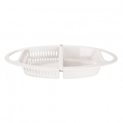 ALSANIDI, Plastic rice and Vegetables strainer, Rice, Vegetables and fruits strainer, White, Size 37*21*5 Cm