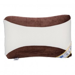 DPT, Medical pillow with memory foam filling, Anti-Bacterial Neck and Shoulder Support Pillow, Brown*White, Size 40*60 Cm