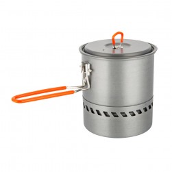 DPT, Aluminum cooking pot, Hiking pot, Gray, Size 14.3*15.5 Cm capacity 1.5 L