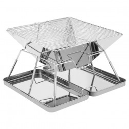 ALSANIDI, Trips grill, Portable BBQ stove, Silver, Size 30*30*22 Cm