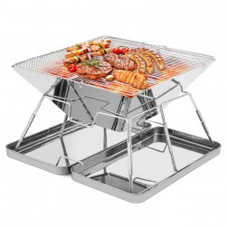 ALSANIDI, Trips grill, Portable BBQ stove, Silver, Size 30*30*22 Cm