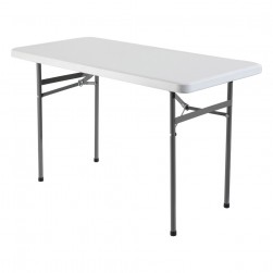 ALSANIDI, Foldable Fiberglass Camping Table, Foldable Table for Outdoor and Home Gardens, White, Size 62*122*73Cm