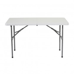 ALSANIDI, Foldable Fiberglass Camping Table, Foldable Table for Outdoor and Home Gardens, White, Size 62*124*74 Cm