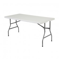 ALSANIDI, Foldable Fiberglass Camping Table, Foldable Table for Outdoor and Home Gardens, White, Size 77*152 Cm