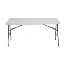 ALSANIDI, Foldable Fiberglass Camping Table, Foldable Table for Outdoor and Home Gardens, White, Size 77*152 Cm