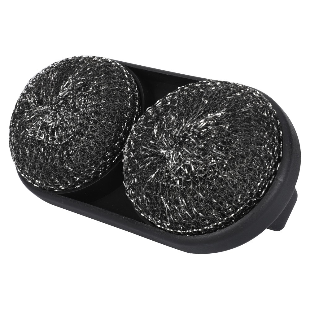 DPT, Cleaning utensiL Stainless steel Sponges, Cleaning Stainless steel Scourer, Black