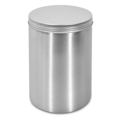 ALSANIDI, Aluminum spice box, Tea, coffee and sugar storage for trips, Silver, capacity 1000 ml