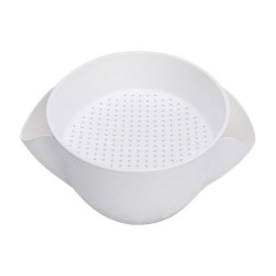 ALSANIDI, Plastic rice and Vegetables strainer, Rice, Vegetables and fruits strainer, White, Size 26 Cm