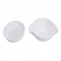 ALSANIDI, Plastic rice and Vegetables strainer, Rice, Vegetables and fruits strainer, White, Size 26 Cm