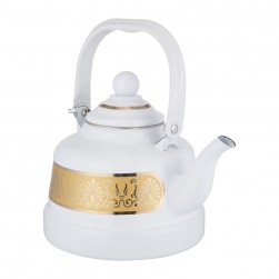 ALSANIDI, Decorated Coated teapot, Teapot, White, capacity 1.1 L