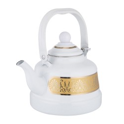 ALSANIDI, Decorated Coated teapot, Teapot, White, capacity 2.5 L