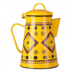 ALSANIDI, Najdi inscription milk Jar Dallah, Coffee Dallah, Yellow, capacity 1.8 L