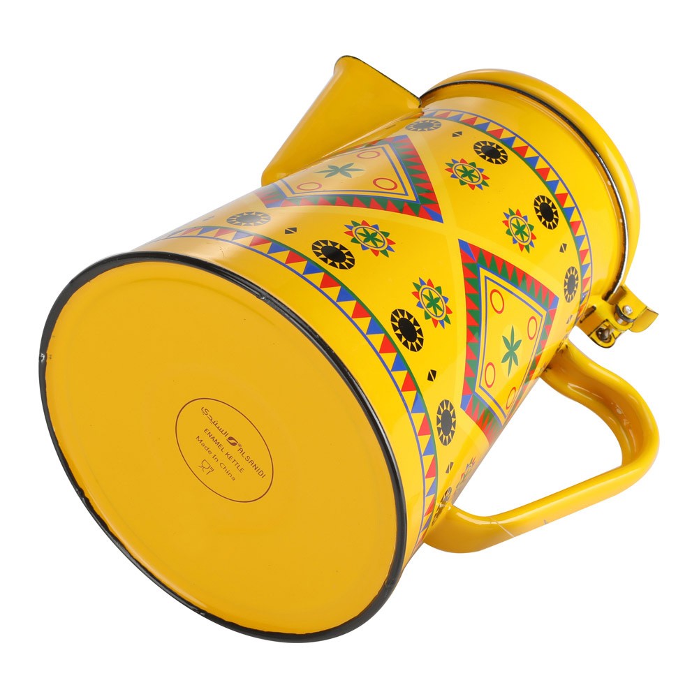 ALSANIDI, Najdi inscription milk Jar Dallah, Coffee Dallah, Yellow, capacity 1.8 L