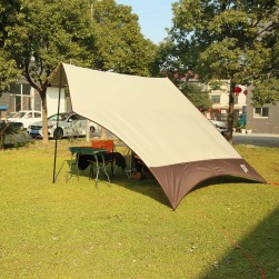 DPT, Road Umbrella, Portable Car Canopy, Sandy, Size4.2*4.4Metre