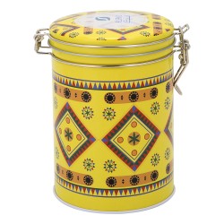 ALSANIDI, Najdi Inscription Steel Spices Storage, Tea, coffee and sugar storage for trips, Yellow, Size 10.7*15.5 Cm