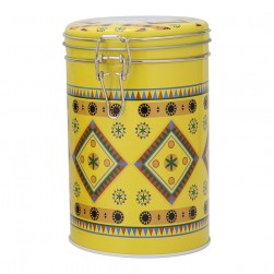 ALSANIDI, Najdi Inscription Steel Spices Storage, Tea, coffee and sugar storage for trips, Yellow, Size 10.7*17.5 Cm