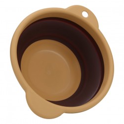 ALSANIDI, Foldable Silicone bowel, Silicone bowel, Brown*Beige, Size 16.5 Cm