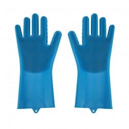 ALSANIDI, Silicone hand gLove, Heat Resistant platewashing GLove, Blue, Size 13*34 Cm