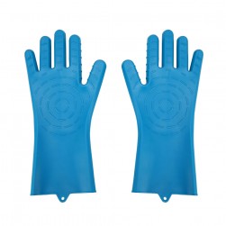 ALSANIDI, Silicone hand gLove, Heat Resistant platewashing GLove, Blue, Size 13*34 Cm