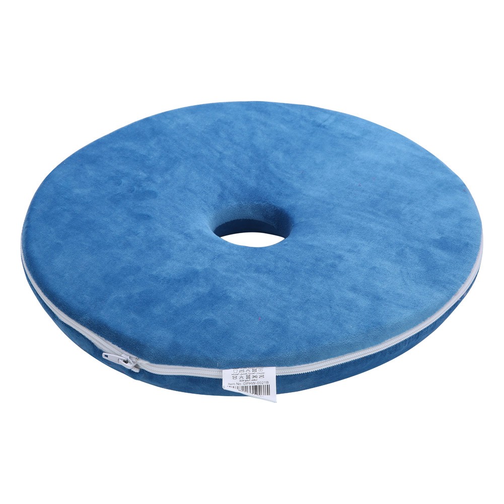 DPT, Medical pillow with memory foam filling, Donut Shape Memory Foam Seat Cushion, Blue, Size 40 Cm