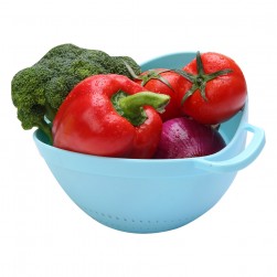 ALSANIDI, Plastic Portable rice and Vegetables strainer, Rice, Vegetables and fruits strainer, Turquoise, Size 22 Cm