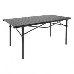 ALSANIDI, Foldable Aluminum Table, Foldable Table for Outdoor and Home Gardens, Black, Size 70.5*70.5*142 Cm