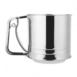 ALSANIDI, Stainless steel FLour Sifter, FLour sieve, Silver, Size 12 Cm