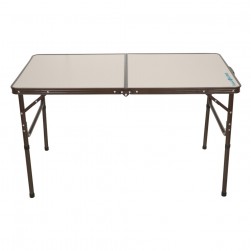 ALSANIDI, Aluminum Adjustable Table, Foldable Table for Outdoor and Home Gardens, Brown, Size 60*120 Cm