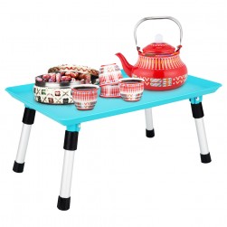 ALSANIDI, Foldable Plastic Camping Table, Foldable Table for Outdoor and Home Gardens, Turquoise, Size 39.5*24.5*18 Cm