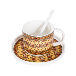 ALSANIDI, Najdi inscription cup, Coffee cup for trips and travel, Beige, capacity 100 ml