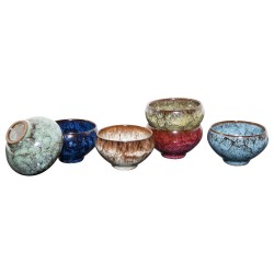 ALSANIDI, Decorative patterned cup, Coffee cup for trips and travel, Multicolored , Set 6 pcs capacity 70 ml