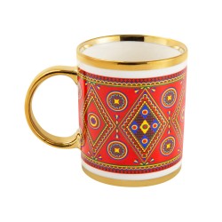 ALSANIDI, Najdi inscription cup, Coffee cup for trips and travel, Red, capacity 330 ml