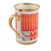 السنيدي، كوب شاي وقهوة بورسلين نقش القط العسيري، احمر، سعة 330 مل
