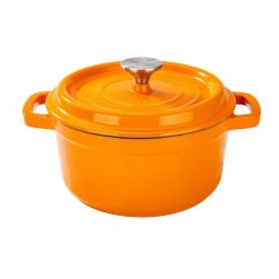 ALSANIDI, Cast iron cooking pot, Cooking pot, Orang, Size 28 Cm Capacity : 6 liter