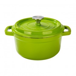 ALSANIDI, Cast iron cooking pot, Cooking pot, Green, Size 20 Cm