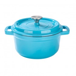 ALSANIDI, Cast iron cooking pot, Cooking pot, Turquoise, Size 20 Cm