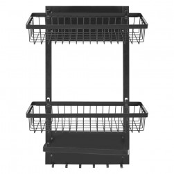 ALSANIDI, kitchen utensiL storage rack, Magnetic hanging rack, Black, Size 26*11.5*49 Cm