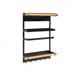 ALSANIDI, kitchen utensiL storage rack, Magnetic hanging rack, Black, Size 27.5*7.5*34 Cm