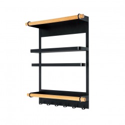 ALSANIDI, kitchen utensiL storage rack, Magnetic hanging rack, Black, Size 27.5*7.5*34 Cm