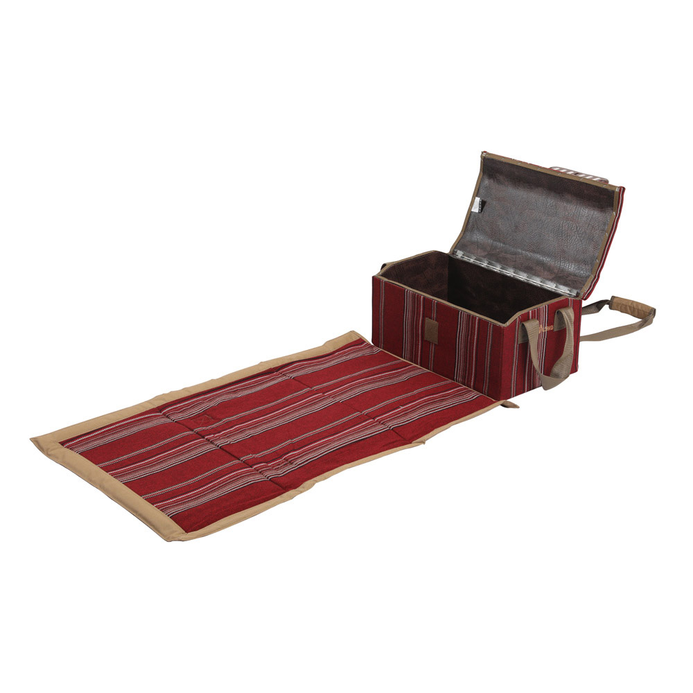 ALSANIDI, AL-Raha Wooden Merca, Merca with side sitting, Red, Size 129*65*25Cm