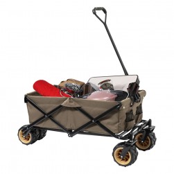 ALSANIDI, Garden Cart and Wheelbarrow, Foldable Utility Cart, Black, Size 123*51*121 Cm