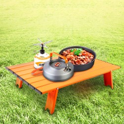 TIERRA, Aluminum Foldable Table, Foldable Table for Outdoor and Home Gardens, Orang, Size 40*56 Cm