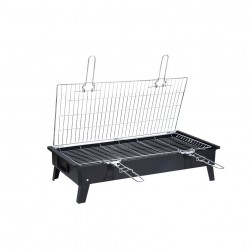 ALSANIDI, Charcoal grill for trips, Portable Charcoal Grill, Black, Size 35*60 Cm