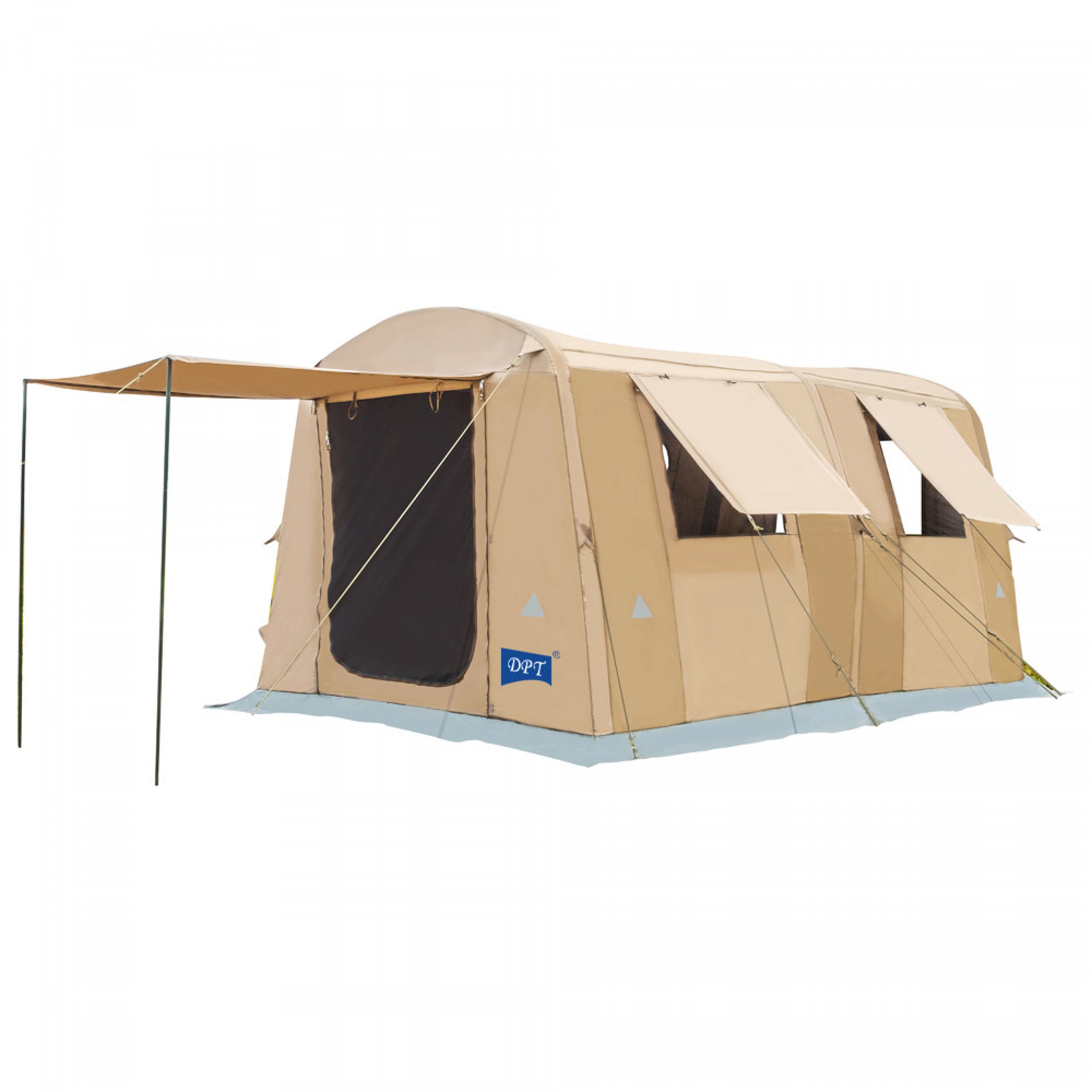 دي بي تي، خيمة رحلات هوائية قماش قطني، خيمة نفخ بالهواء، كاكي غامق، مقاس 290*400*225 سم