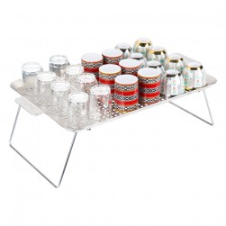 ALSANIDI, Galvanized iron utensiL drying table, Drying Rack, Silver, Size 50*30*17.5 Cm