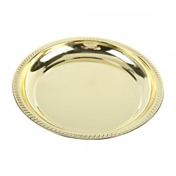 ALSANIDI, Stainless Steel bowel, Trips plates, Gold, Size 30 Cm