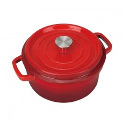 ALSANIDI, Cast iron cooking pot, Cooking pot, Red, Size 22 Cm